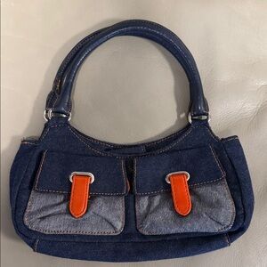 Denim shoulder bag/ mini hand bag
